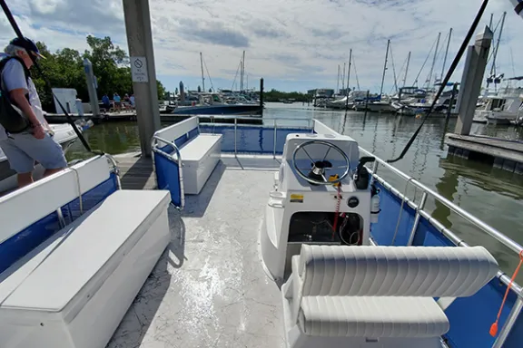 a group of people on a boat